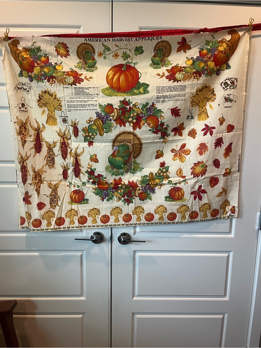 American Harvest Appliques Harvest Print Fabric Panel-vintage quilting